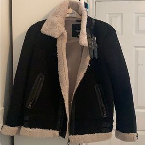 Vero Moda black faux shearling jacket